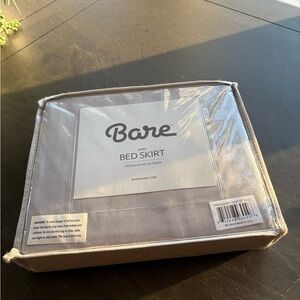 Bare Home Premium Microfiber Bed Skirt in Gray